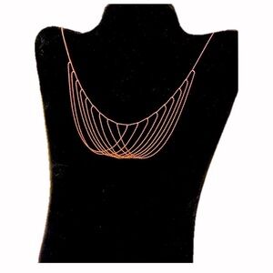 Sterling silver hammock waterfall wave chain copper rose-gold patina necklace